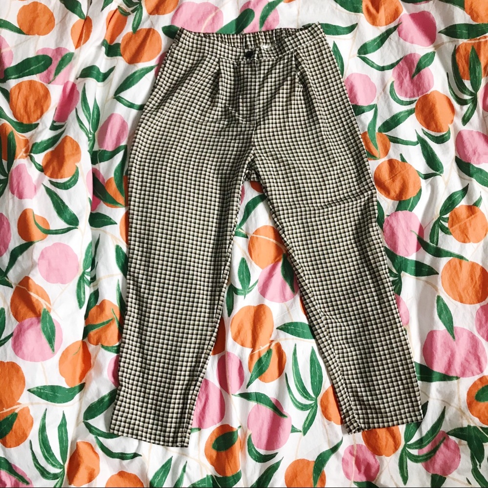 h&m cropped checked pants 💖